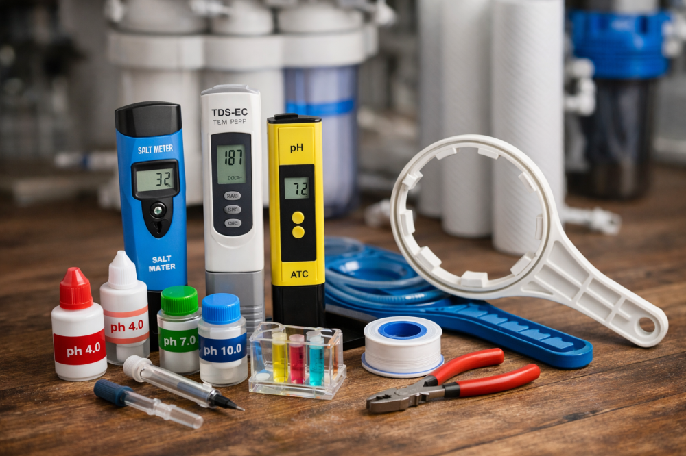 полезные аксессуары для обслуживания фильтров воды — сменные картриджи, манометры