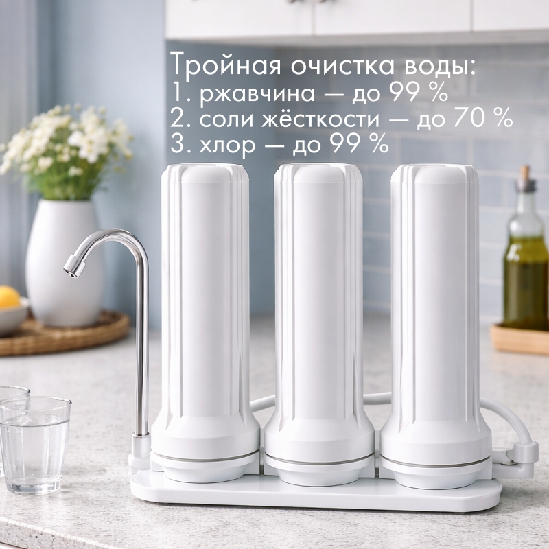 Компактный фильтр для очистки воды под кран. Тирасполь, Кишинёв, Молдова.