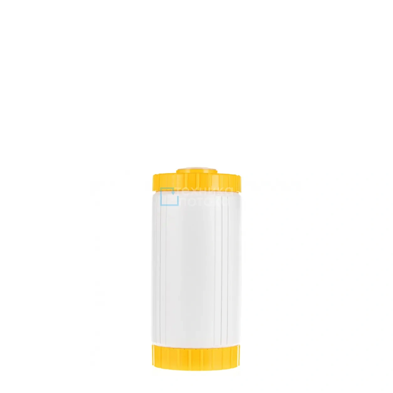 Компактный магистральный картридж БС-10BB с ионообменной смолой для снижения жёсткости воды и образования накипи.