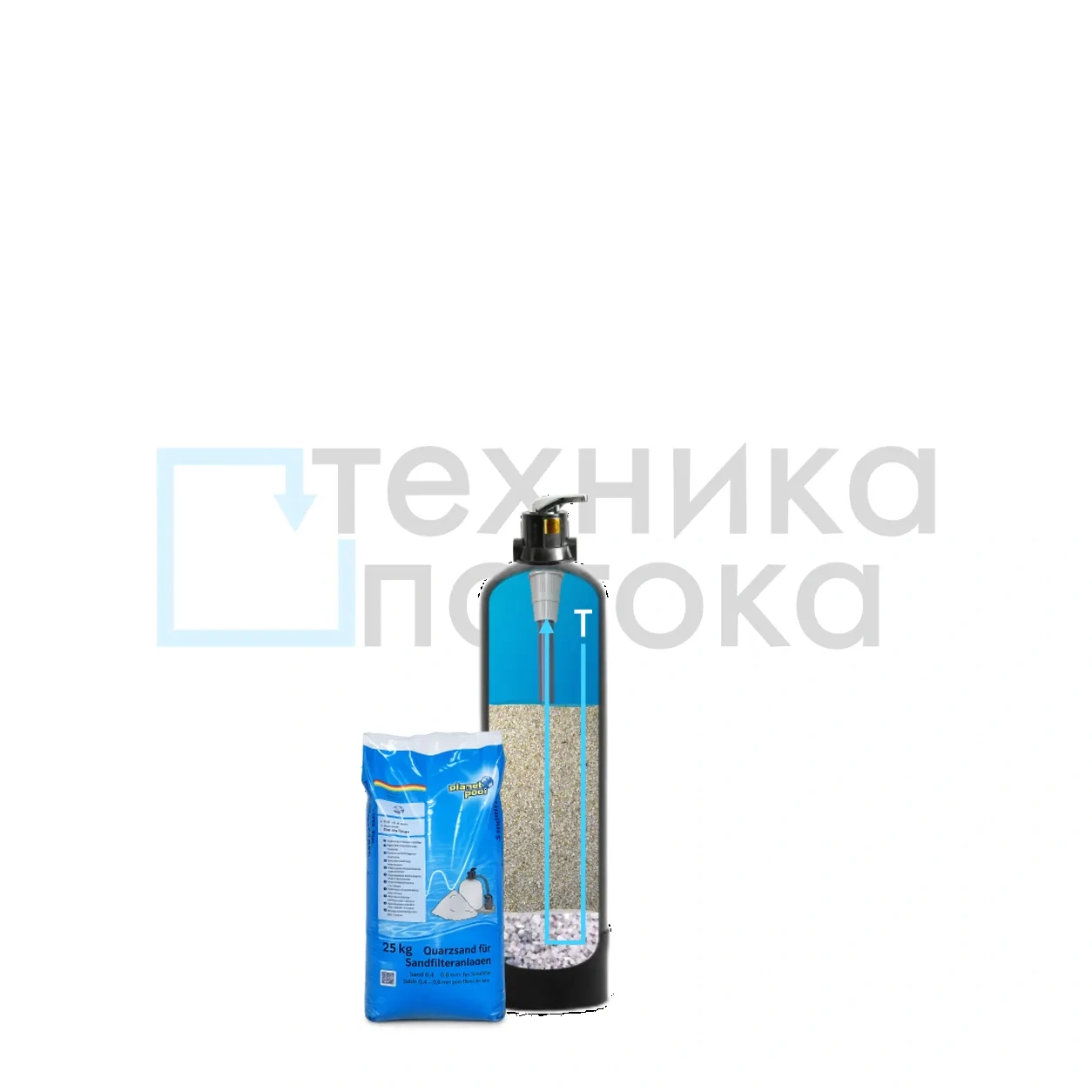 Песочный фильтр колонного типа 1035 для механической очистки воды заказать в Технике потока, Тирасполь