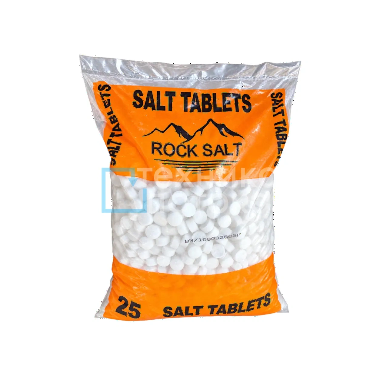 Фирменный мешок Safir Rock Salt с таблетированной солью для кабинетных и колонных умягчителей воды.